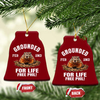 Funny Groundhog Ceramic Ornament Grounded For Life Ground Hog Day - Wonder Print Shop