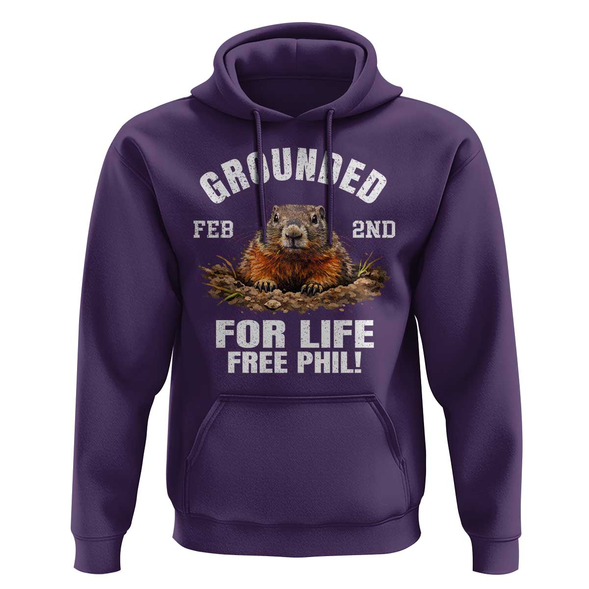 Funny Groundhog Hoodie Grounded For Life Ground Hog Day - Wonder Print Shop