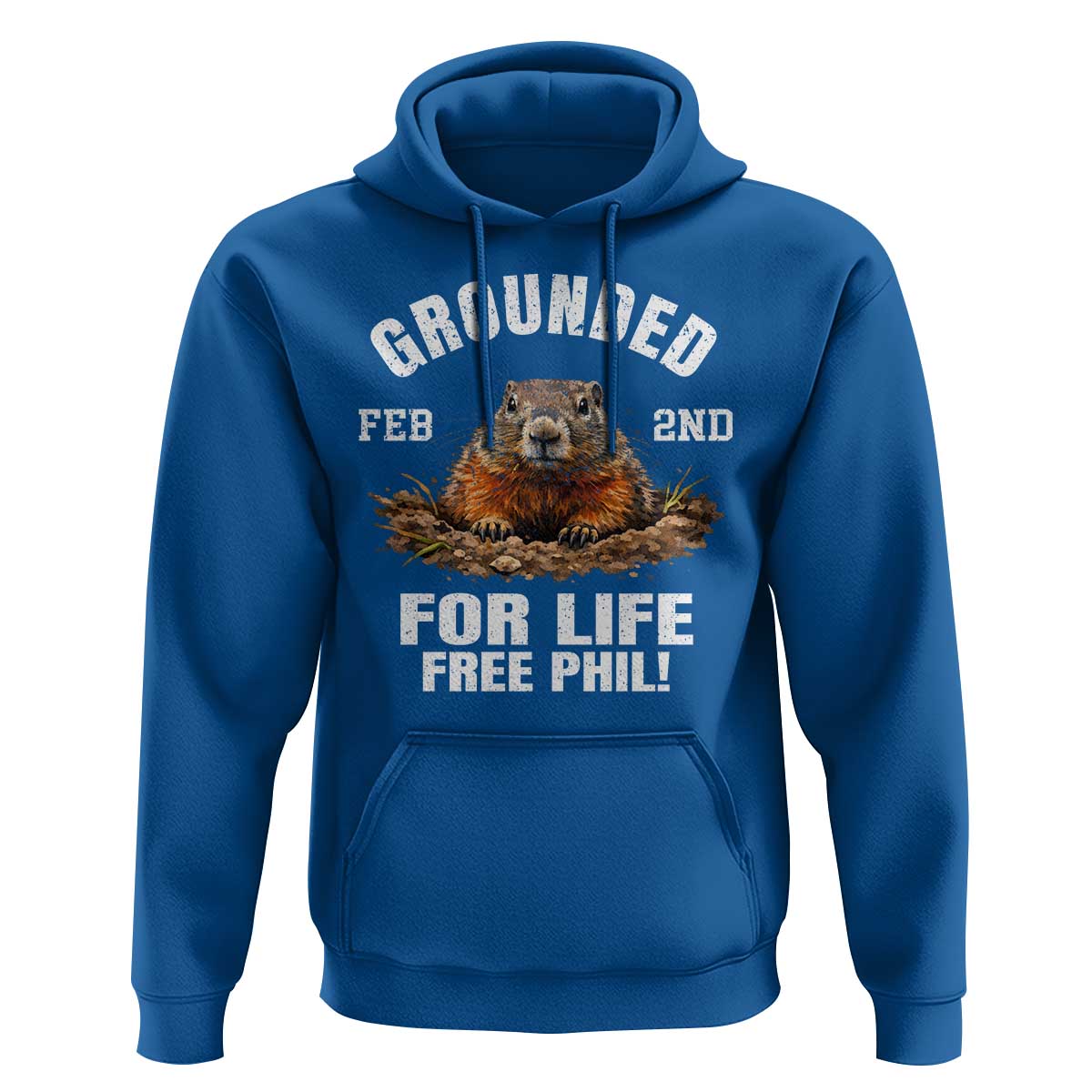 Funny Groundhog Hoodie Grounded For Life Ground Hog Day - Wonder Print Shop