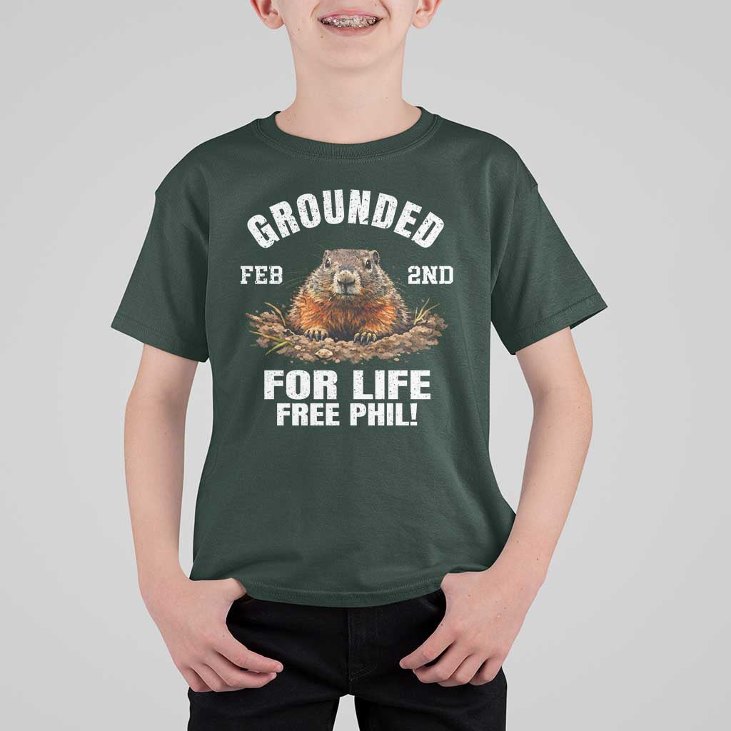 Funny Groundhog T Shirt For Kid Grounded For Life Ground Hog Day - Wonder Print Shop