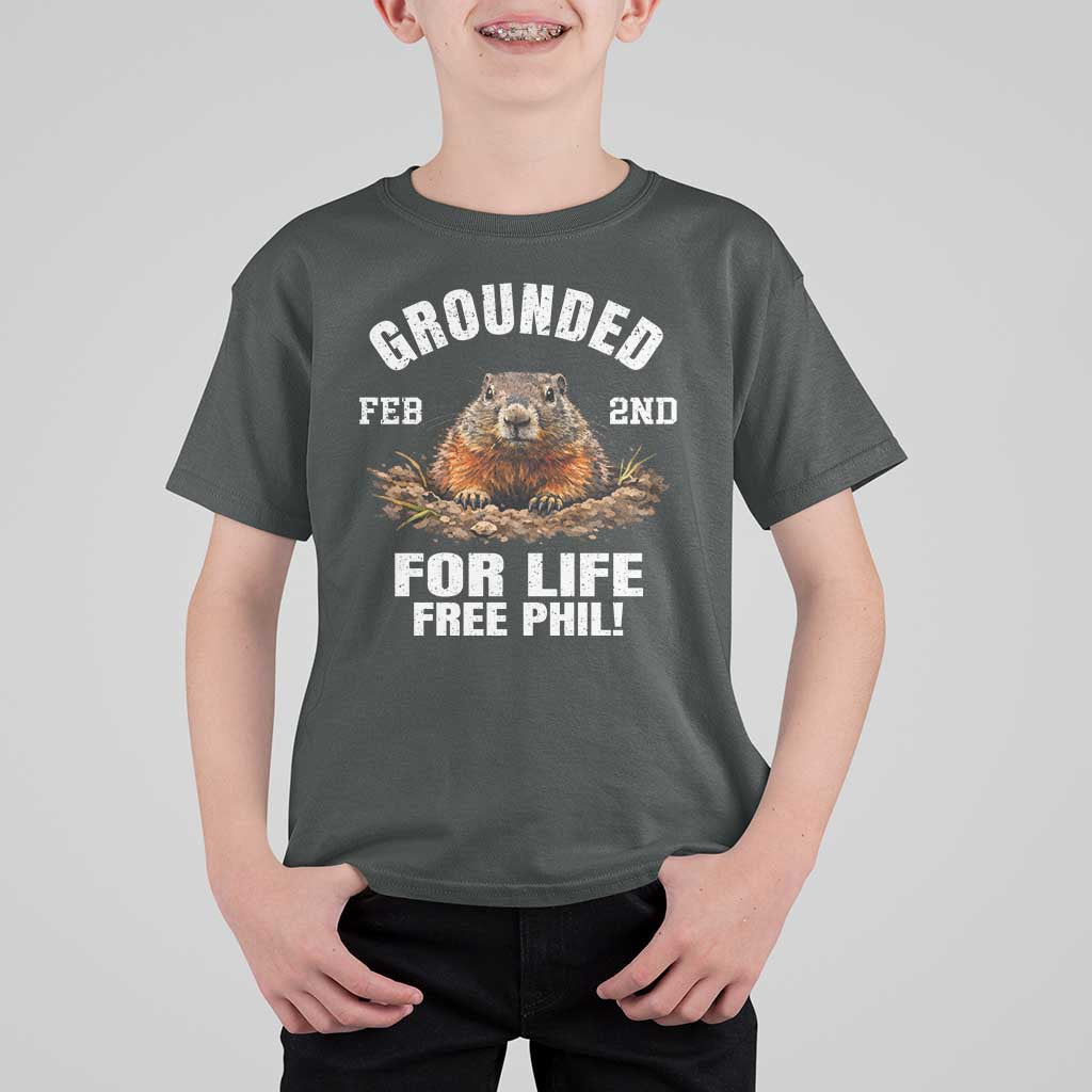 Funny Groundhog T Shirt For Kid Grounded For Life Ground Hog Day - Wonder Print Shop