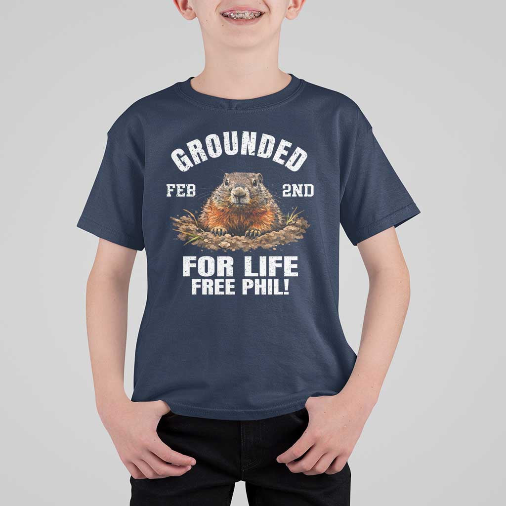 Funny Groundhog T Shirt For Kid Grounded For Life Ground Hog Day - Wonder Print Shop