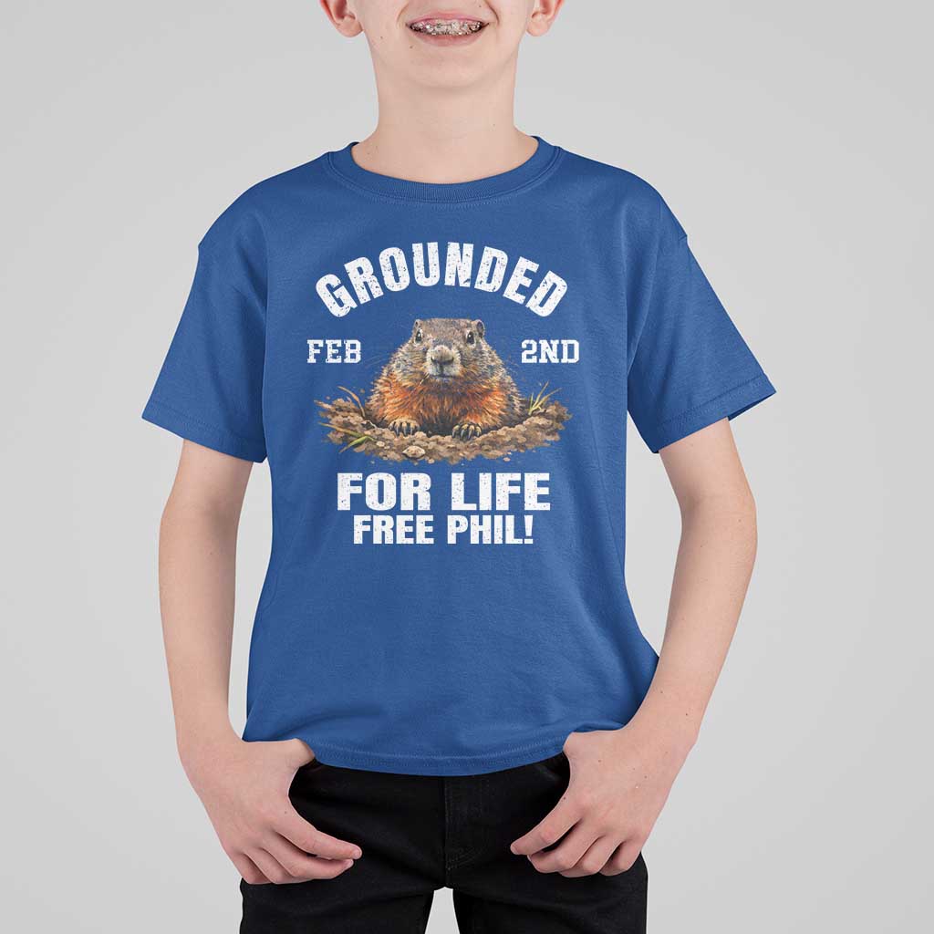 Funny Groundhog T Shirt For Kid Grounded For Life Ground Hog Day - Wonder Print Shop