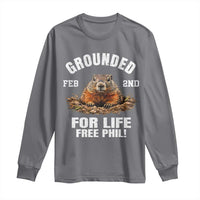 Funny Groundhog Long Sleeve Shirt Grounded For Life Ground Hog Day - Wonder Print Shop