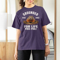 Funny Groundhog T Shirt For Women Grounded For Life Ground Hog Day - Wonder Print Shop
