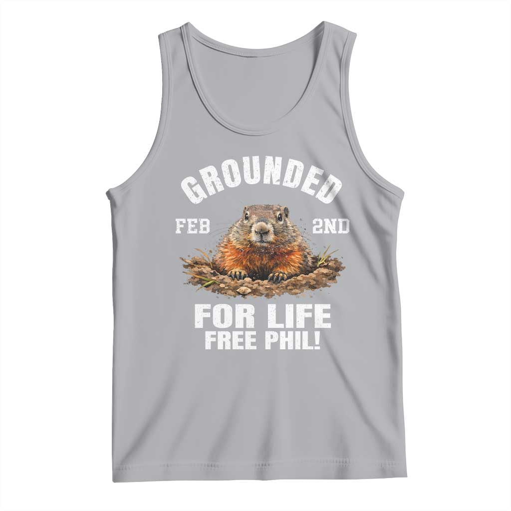 Funny Groundhog Tank Top Grounded For Life Ground Hog Day - Wonder Print Shop
