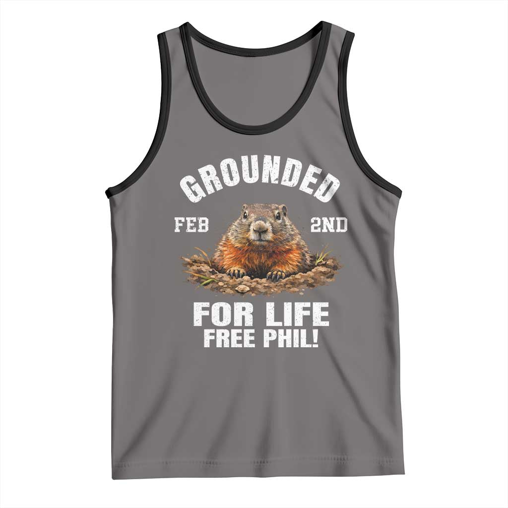 Funny Groundhog Tank Top Grounded For Life Ground Hog Day - Wonder Print Shop