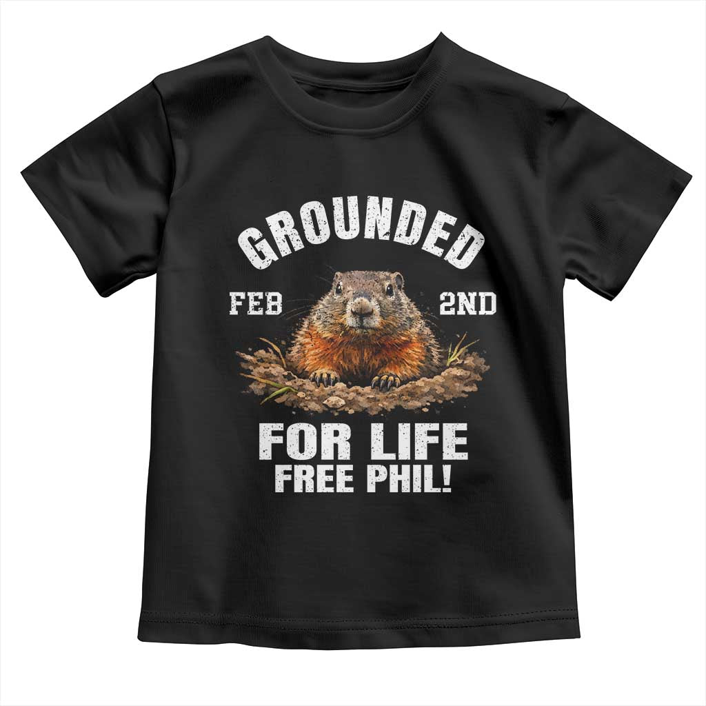 Funny Groundhog Toddler T Shirt Grounded For Life Ground Hog Day - Wonder Print Shop