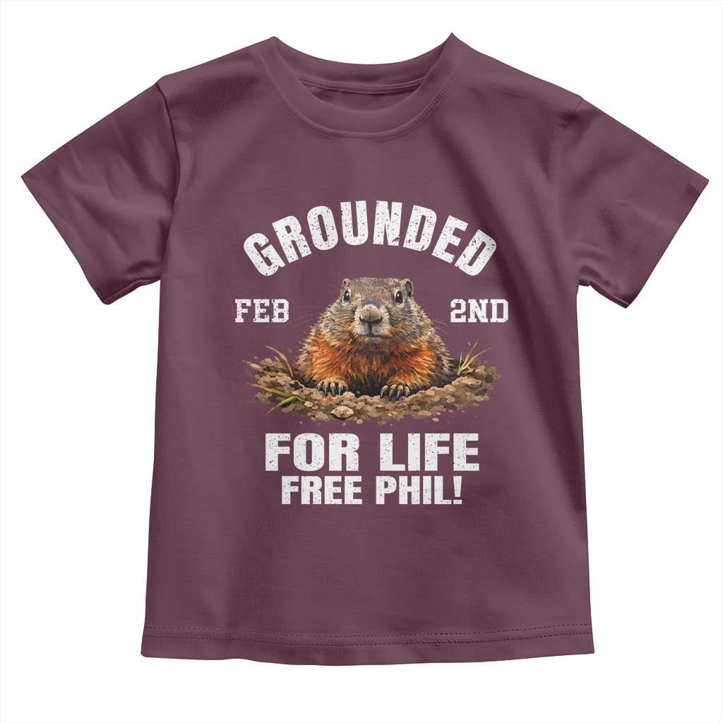 Funny Groundhog Toddler T Shirt Grounded For Life Ground Hog Day - Wonder Print Shop