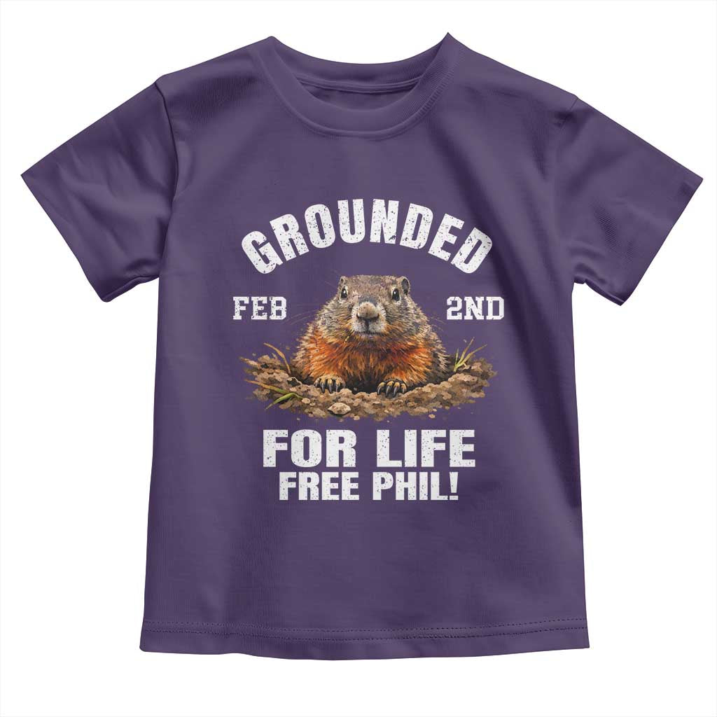 Funny Groundhog Toddler T Shirt Grounded For Life Ground Hog Day - Wonder Print Shop