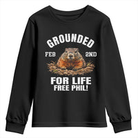 Funny Groundhog Youth Sweatshirt Grounded For Life Ground Hog Day - Wonder Print Shop