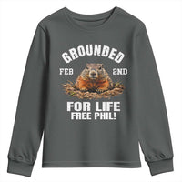Funny Groundhog Youth Sweatshirt Grounded For Life Ground Hog Day - Wonder Print Shop