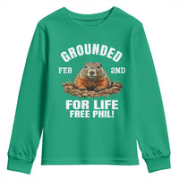 Funny Groundhog Youth Sweatshirt Grounded For Life Ground Hog Day - Wonder Print Shop