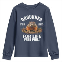 Funny Groundhog Youth Sweatshirt Grounded For Life Ground Hog Day - Wonder Print Shop