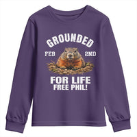 Funny Groundhog Youth Sweatshirt Grounded For Life Ground Hog Day - Wonder Print Shop