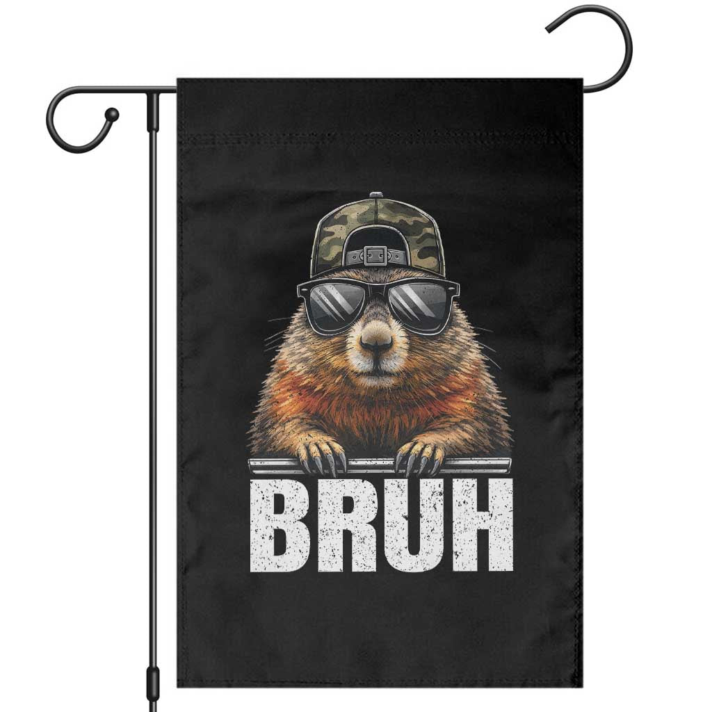 Bruh Groundhog Garden Flag Funny Woodchuck Camo Hat Youth Teens Kids Slang - Wonder Print Shop
