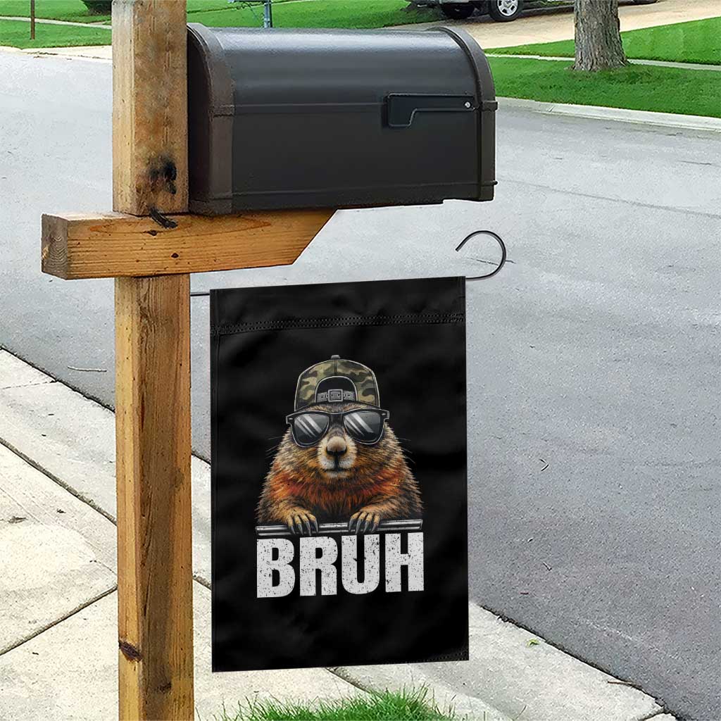 Bruh Groundhog Garden Flag Funny Woodchuck Camo Hat Youth Teens Kids Slang - Wonder Print Shop