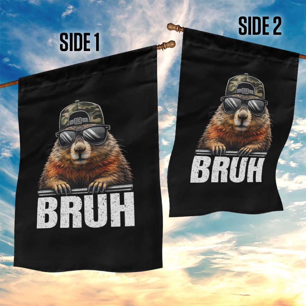 Bruh Groundhog Garden Flag Funny Woodchuck Camo Hat Youth Teens Kids Slang - Wonder Print Shop