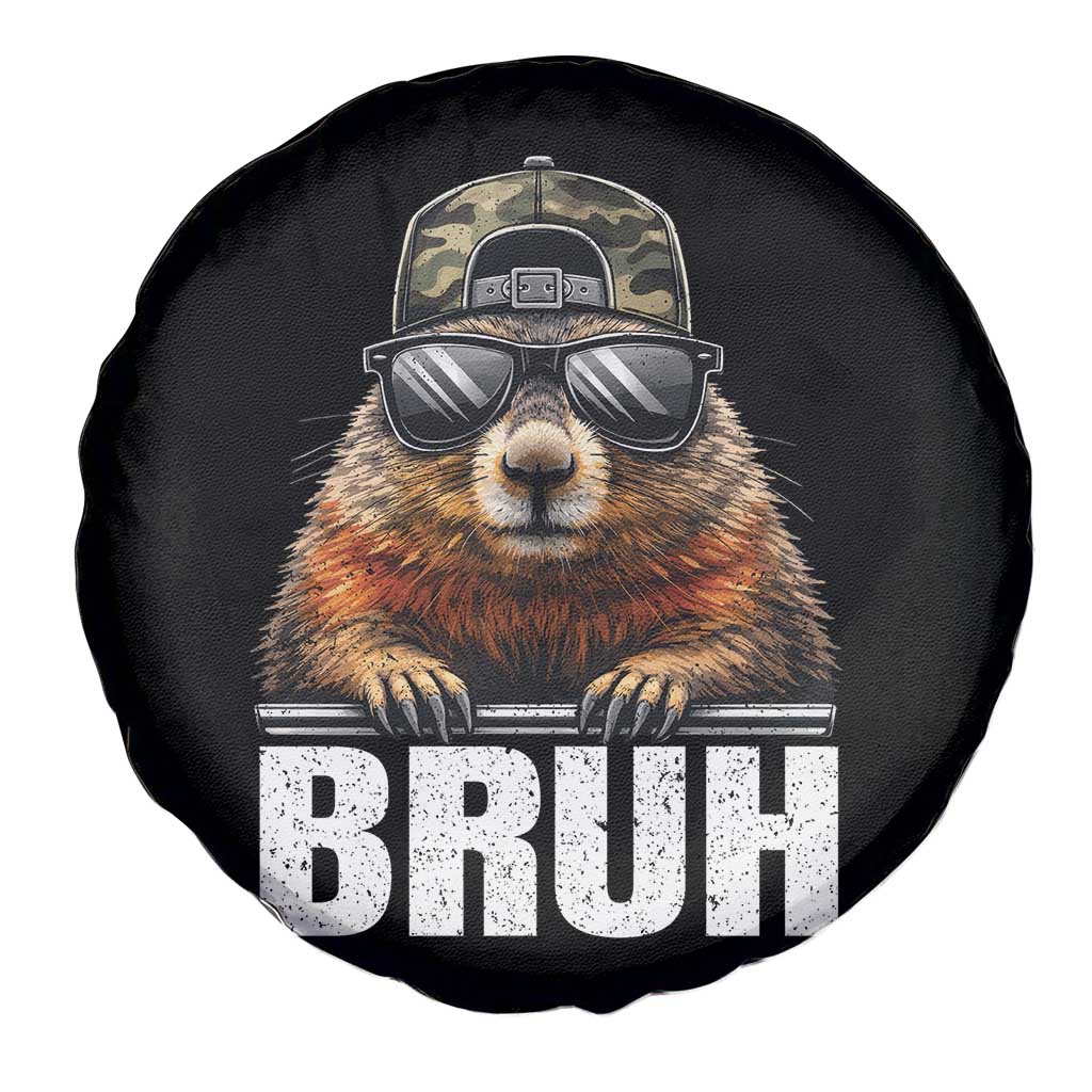 Bruh Groundhog Spare Tire Cover Funny Woodchuck Camo Hat Youth Teens Kids Slang - Wonder Print Shop