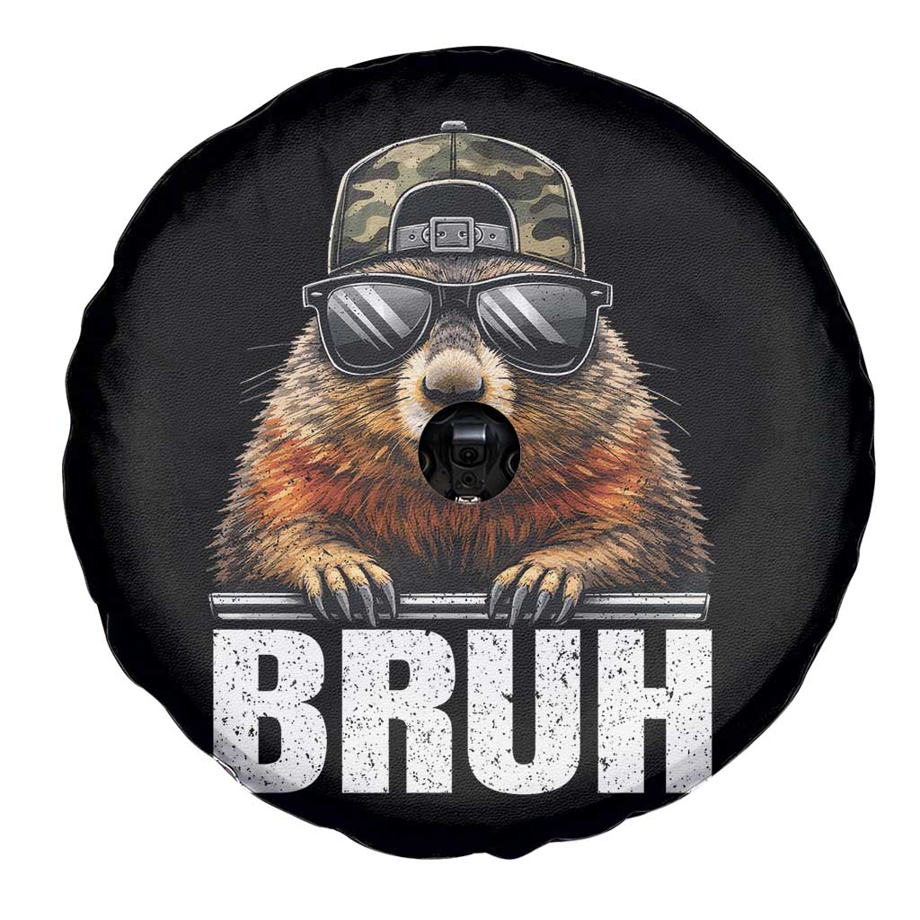Bruh Groundhog Spare Tire Cover Funny Woodchuck Camo Hat Youth Teens Kids Slang - Wonder Print Shop
