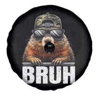 Bruh Groundhog Spare Tire Cover Funny Woodchuck Camo Hat Youth Teens Kids Slang - Wonder Print Shop