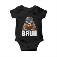 Bruh Groundhog Baby Onesie Funny Woodchuck Camo Hat Youth Teens Kids Slang - Wonder Print Shop