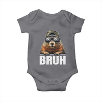 Bruh Groundhog Baby Onesie Funny Woodchuck Camo Hat Youth Teens Kids Slang - Wonder Print Shop