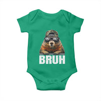 Bruh Groundhog Baby Onesie Funny Woodchuck Camo Hat Youth Teens Kids Slang - Wonder Print Shop