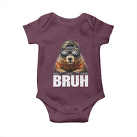 Bruh Groundhog Baby Onesie Funny Woodchuck Camo Hat Youth Teens Kids Slang - Wonder Print Shop