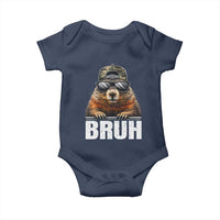 Bruh Groundhog Baby Onesie Funny Woodchuck Camo Hat Youth Teens Kids Slang - Wonder Print Shop