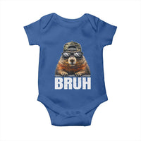 Bruh Groundhog Baby Onesie Funny Woodchuck Camo Hat Youth Teens Kids Slang - Wonder Print Shop