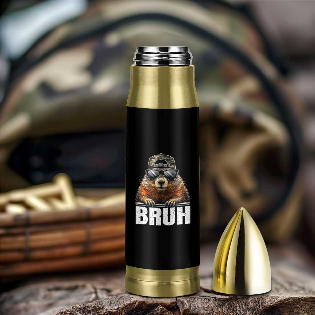 Bruh Groundhog Bullet Tumbler Funny Woodchuck Camo Hat Youth Teens Kids Slang - Wonder Print Shop