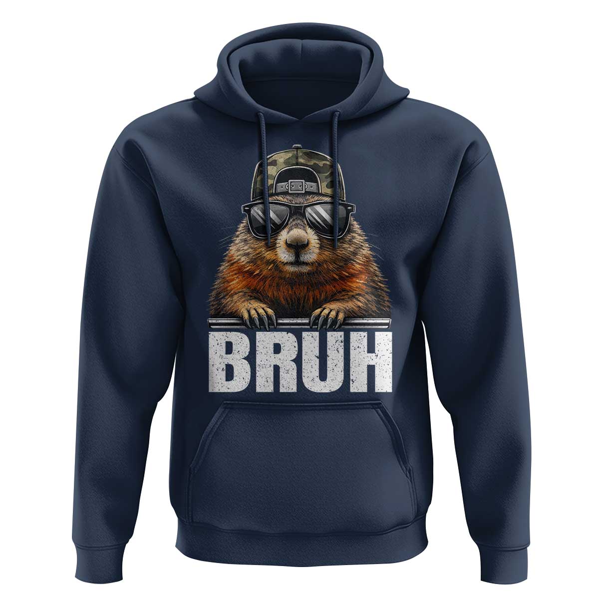 Bruh Groundhog Hoodie Funny Woodchuck Camo Hat Youth Teens Kids Slang - Wonder Print Shop