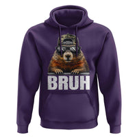 Bruh Groundhog Hoodie Funny Woodchuck Camo Hat Youth Teens Kids Slang - Wonder Print Shop