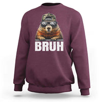 Bruh Groundhog Sweatshirt Funny Woodchuck Camo Hat Youth Teens Kids Slang - Wonder Print Shop