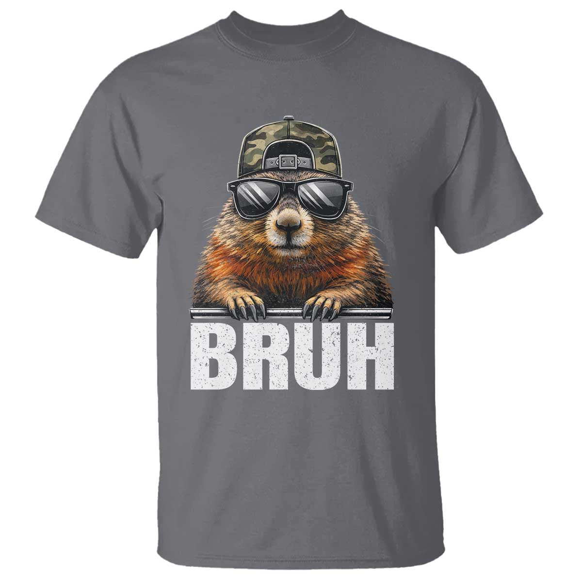 Bruh Groundhog T Shirt Funny Woodchuck Camo Hat Youth Teens Kids Slang - Wonder Print Shop