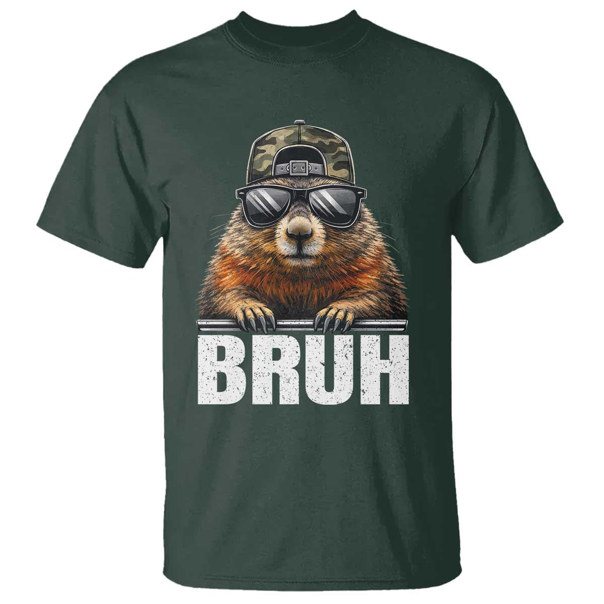 Bruh Groundhog T Shirt Funny Woodchuck Camo Hat Youth Teens Kids Slang - Wonder Print Shop