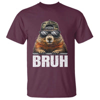 Bruh Groundhog T Shirt Funny Woodchuck Camo Hat Youth Teens Kids Slang - Wonder Print Shop