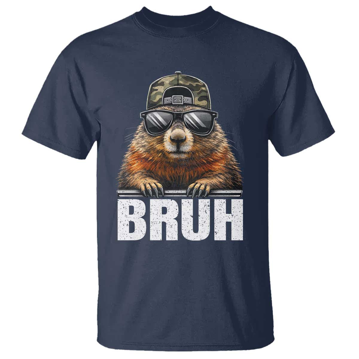 Bruh Groundhog T Shirt Funny Woodchuck Camo Hat Youth Teens Kids Slang - Wonder Print Shop