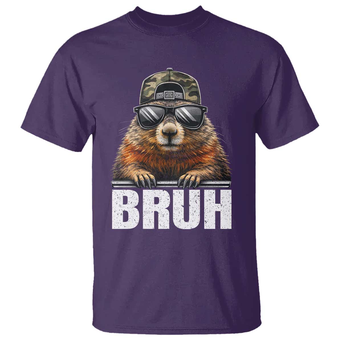 Bruh Groundhog T Shirt Funny Woodchuck Camo Hat Youth Teens Kids Slang - Wonder Print Shop