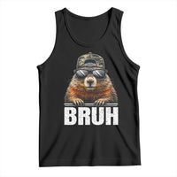 Bruh Groundhog Tank Top Funny Woodchuck Camo Hat Youth Teens Kids Slang - Wonder Print Shop