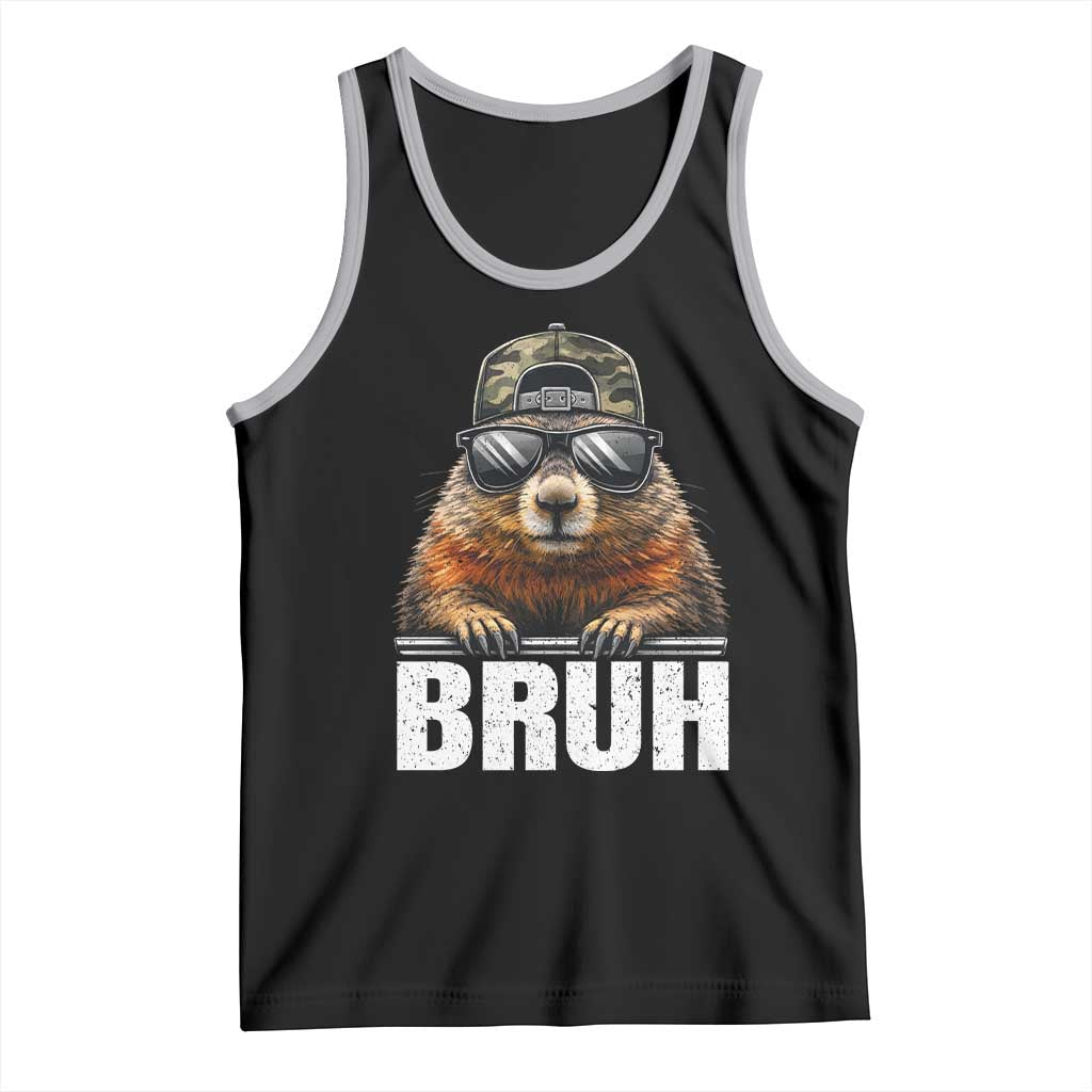Bruh Groundhog Tank Top Funny Woodchuck Camo Hat Youth Teens Kids Slang - Wonder Print Shop
