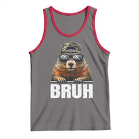 Bruh Groundhog Tank Top Funny Woodchuck Camo Hat Youth Teens Kids Slang - Wonder Print Shop