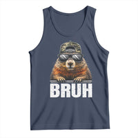 Bruh Groundhog Tank Top Funny Woodchuck Camo Hat Youth Teens Kids Slang - Wonder Print Shop