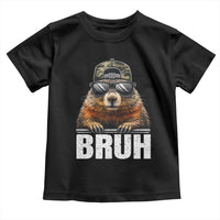 Bruh Groundhog Toddler T Shirt Funny Woodchuck Camo Hat Youth Teens Kids Slang - Wonder Print Shop