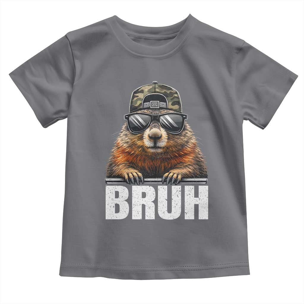 Bruh Groundhog Toddler T Shirt Funny Woodchuck Camo Hat Youth Teens Kids Slang - Wonder Print Shop