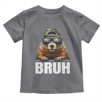 Bruh Groundhog Toddler T Shirt Funny Woodchuck Camo Hat Youth Teens Kids Slang - Wonder Print Shop