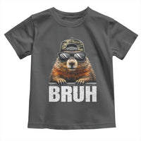 Bruh Groundhog Toddler T Shirt Funny Woodchuck Camo Hat Youth Teens Kids Slang - Wonder Print Shop