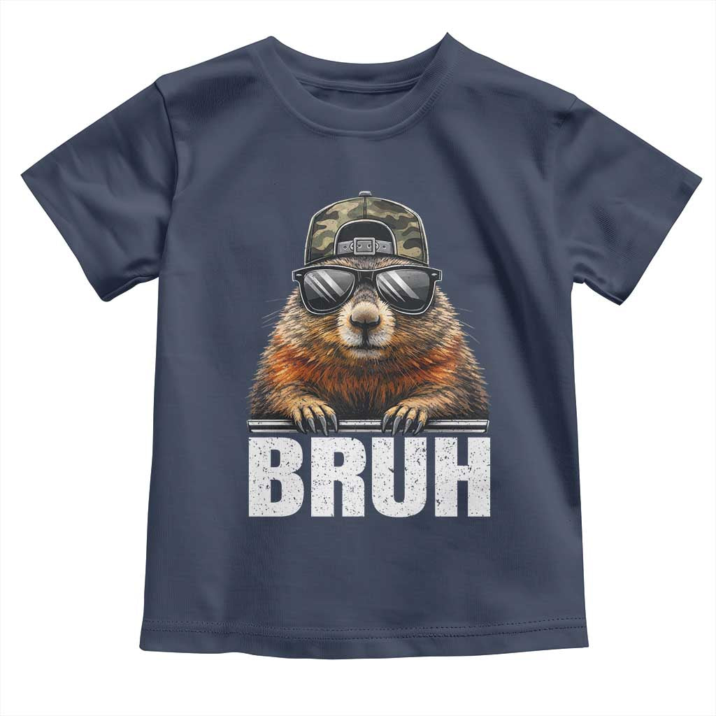 Bruh Groundhog Toddler T Shirt Funny Woodchuck Camo Hat Youth Teens Kids Slang - Wonder Print Shop