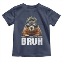 Bruh Groundhog Toddler T Shirt Funny Woodchuck Camo Hat Youth Teens Kids Slang - Wonder Print Shop